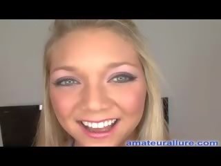 Stunning Blonde Teen Swallows Big member