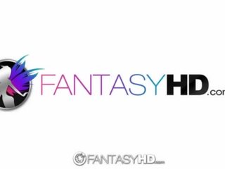 FantasyHD - Two blondes share youths healthy cumshot