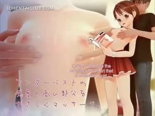 Choulostivý anime miláček stripped pro pohlaví video a kozičky teased
