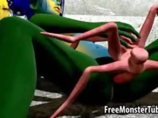 3D Alien honey Gets Fucked By A Mutated Spider
