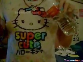 Captivating японська любитель з вологий hello кошеня t-shirt