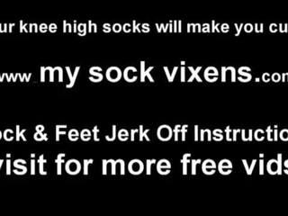 Let me rub my knee high socks on your prick JOI