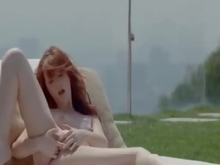 Stunning Redhead Opening Vagina Outside