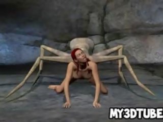 3d 赤毛 フィーチャー 受け ファック バイ an エイリアン spider