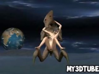 Foxy 3d cookie được fucked lược qua một người ngoài hành tinh trên các mặt trăng