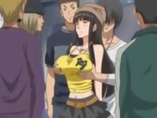 Big Titted Hentai xxx movie Slave Gets Nipples Pinched In Public