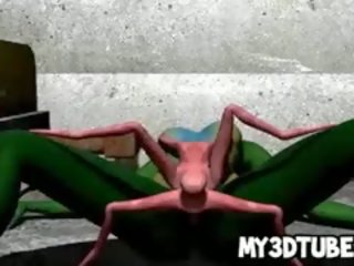 3d 녹색 외국인 점점 엿 단단한 로 에이 spider