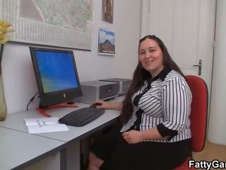 Fucking big belly office Ms on the floor