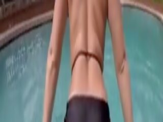 جوستين sane سخيف الاباحية بيلي بروك في ال pool&period; هو يملأ لها كس مع عظيم بوضعه و يتيح هذا drip خارج في ال ماء