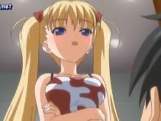Anime blondy izpaužas ciešas twat fucked