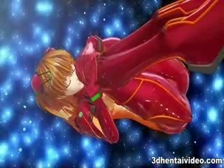 Evangelion kartun dengan menggiurkan asuka