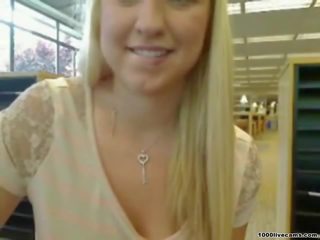 Nice tits young lady masturbating and squirts in public mov