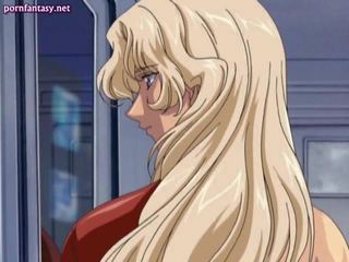 Marvellous anime blondine krijgt rubbed
