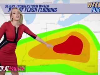 Meteorologist &lpar;zoey monroe&rpar; warns من humidity انزلاق في كما &lpar;michael vegas&rpar; الشرائح له جونسون في لها كس - بحث ather الآن