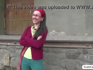 Super Lulu gets banged by the agent in the public and gets creampied