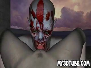 3d zombi babeh getting licked and fucked outdoors