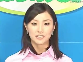 镶嵌; 日本语 newscasters 得到 他们的 机会 到 闪耀