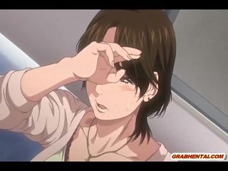 Busty Japanese hentai mom extraordinary gangbanged