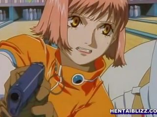 Tiukka anime nuori nainen kanssa yritys tiainen panee a valtava ggheton akseli sisään hänen kusipää