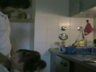 Turned on Couple Having xxx clip In The Kitchen