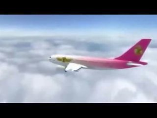 Libidinous air hostess pulot pakikipagtalik sa plane