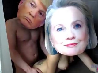 Donald trump 和 希拉里 clinton 实 名人 性别 夹 胶带 裸露 xxx