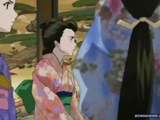 A hogtied geisha got a wet dripping randy pussy