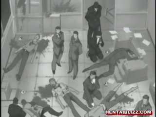 Monja hentai brutalmente follando por bandits y deglución corrida