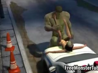 3D Cartoon divinity Getting Fucked Outdoors By The Hulk