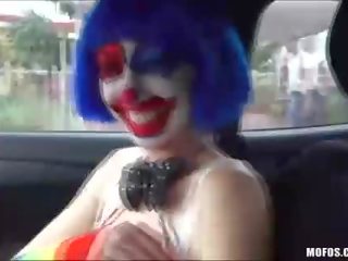 Hard fucking a attractive clown along the way
