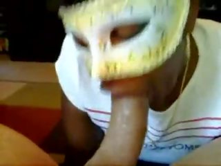 Masked ebony from BlacksCrush.com loves white peter