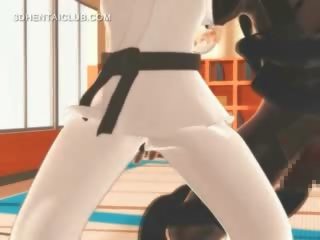 Karate l'anime hentaï adolescent suce monstres grand membre