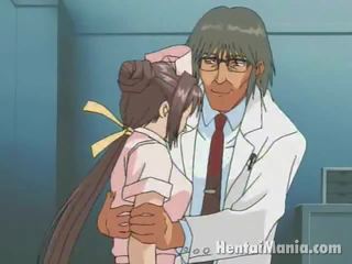 Elegant anime jururawat mendapat besar jag mengusik dan basah retak humped oleh yang berahi intern