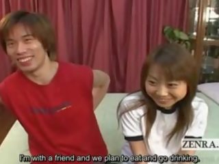 Subtitled japanska amatör intervju lovemaking trekanter