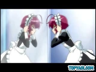 Maid Hentai youth Self Masturbating In The Bathroom