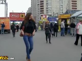 Real public sex film with redhead