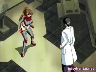 Flirty Anime brunette getting a Huge dong