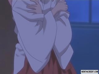 Hentai tentáculo joven mujer en cama con stripling