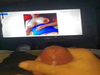 Holly blows a huge cumshot in slow motion tribute