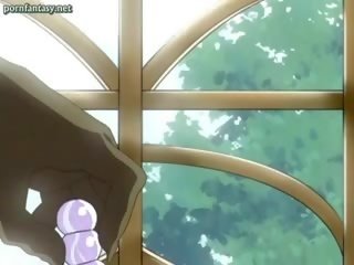 Zwei anime nymphets mit groß krüge erhalten zugeschlagen
