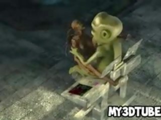 3D Alien seductress Getting Fucked Hard By A desiring Goblin