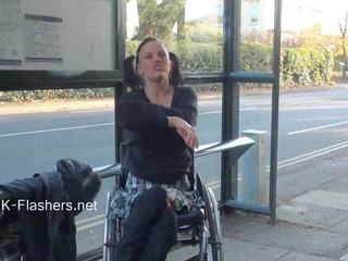 Paraprincess launch Air Exhibitionism And Flashing Wheelchair Constrained diva Demonstrating Off extraordinary Tits And Trimmed Vulva In Public
