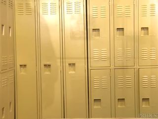 Elite buff wrestler jerks off in the locker room