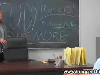 InnocentHigh inviting young lady Rilynn Rae classroom rammed