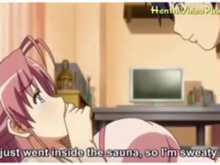 Piękne anime dziewczyny w sauna